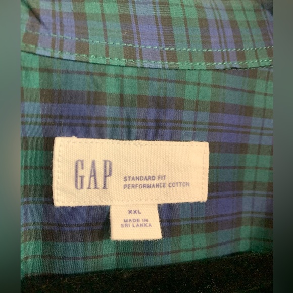 Men’s GAP Like New long sleeve green plaid button down XXL Holiday Fall - Picture 4 of 6